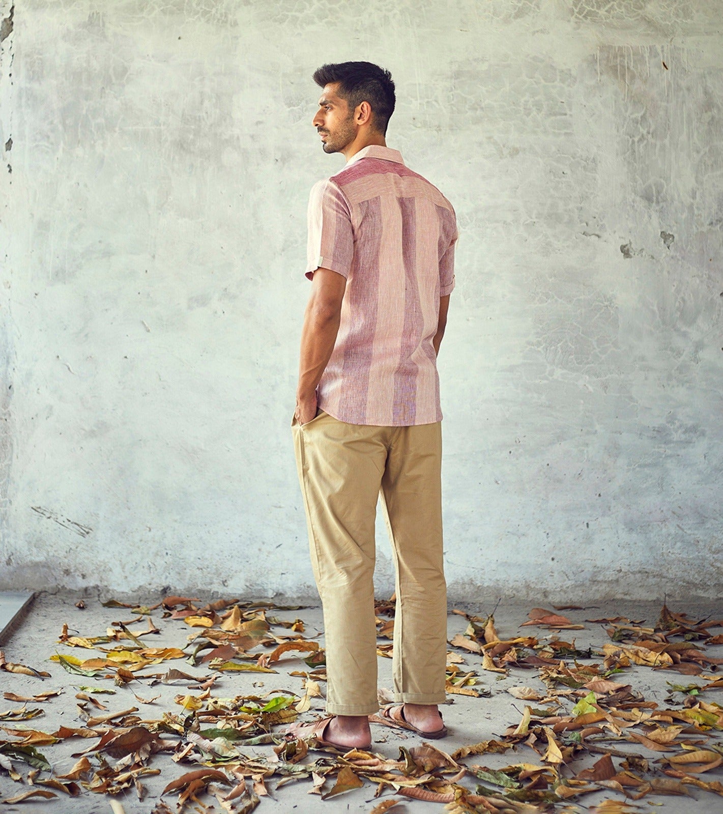Pink Cotton Striped Mens Shirt by Khara Kapas with Casual Wear, Cotton, Natural, New, Pink, Regular Fit, Shirts, Stripes, Tops at Kamakhyaa for sustainable fashion
