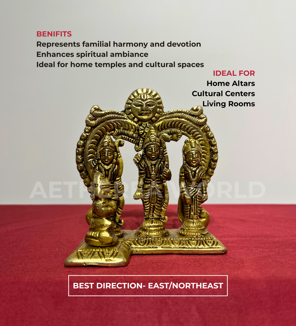Ramdarbar Idol Set 100% Pure Brass-Antique Finish by Aetherea World with God at Kamakhyaa for sustainable fashion