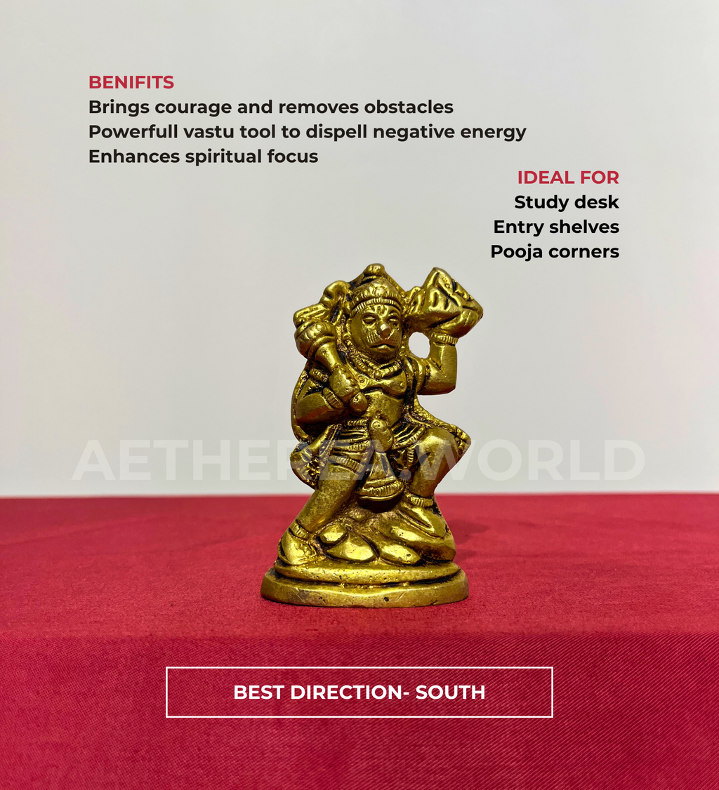Standing Hanuman Idol Small– 100% Pure Brass by Aetherea World with God at Kamakhyaa for sustainable fashion