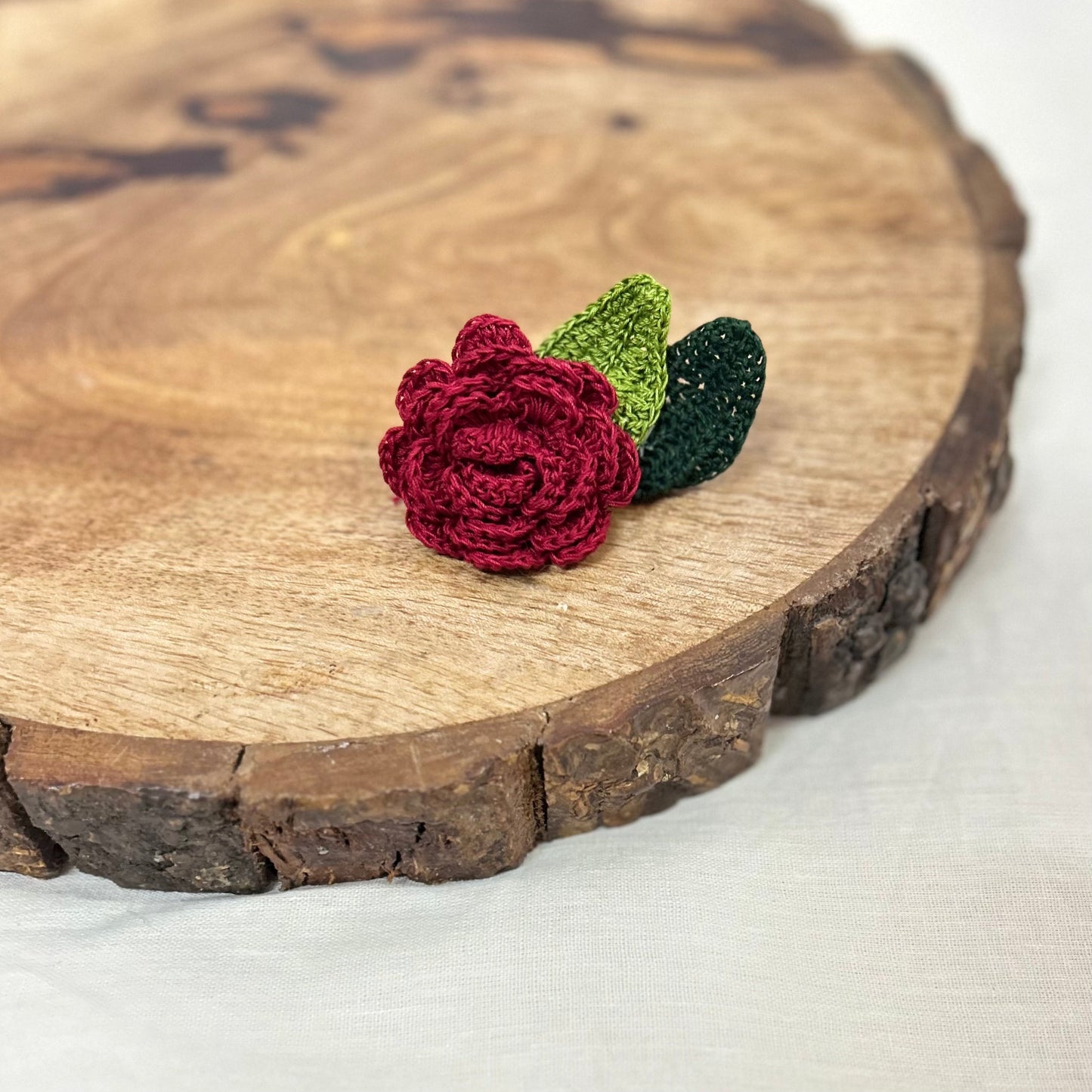 Red Crochet Hair Clip by Ikriit'm with Cotton yarn, Crochet, Free Size, Hair Clip, Ikriit'm, Made from Natural Materials, Red, Stainless Steel, Women Led Designer at Kamakhyaa for sustainable fashion