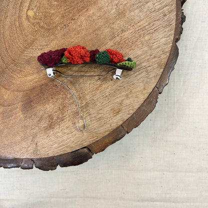 Red Rose Crochet Hair Clip by Ikriit'm with Cotton yarn, Crochet, Free Size, Hair Clip, Ikriit'm, Made from Natural Materials, Red, Stainless Steel, Women Led Designer at Kamakhyaa for sustainable fashion