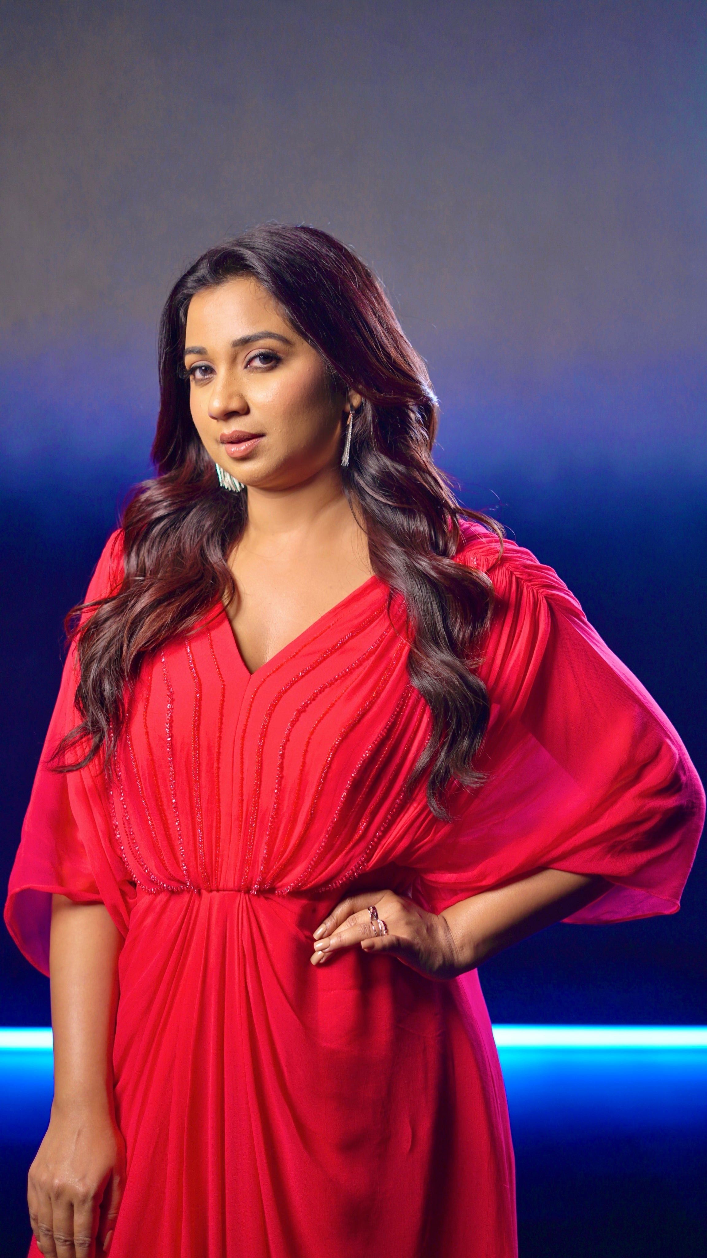 Georgette Red Drape Dress by Ewoke with Draped Dress, Formal wear, Georgette, Nostalgia's Thread by Ewoke, Red, red dress, sustainable fashion at Kamakhyaa for sustainable fashion