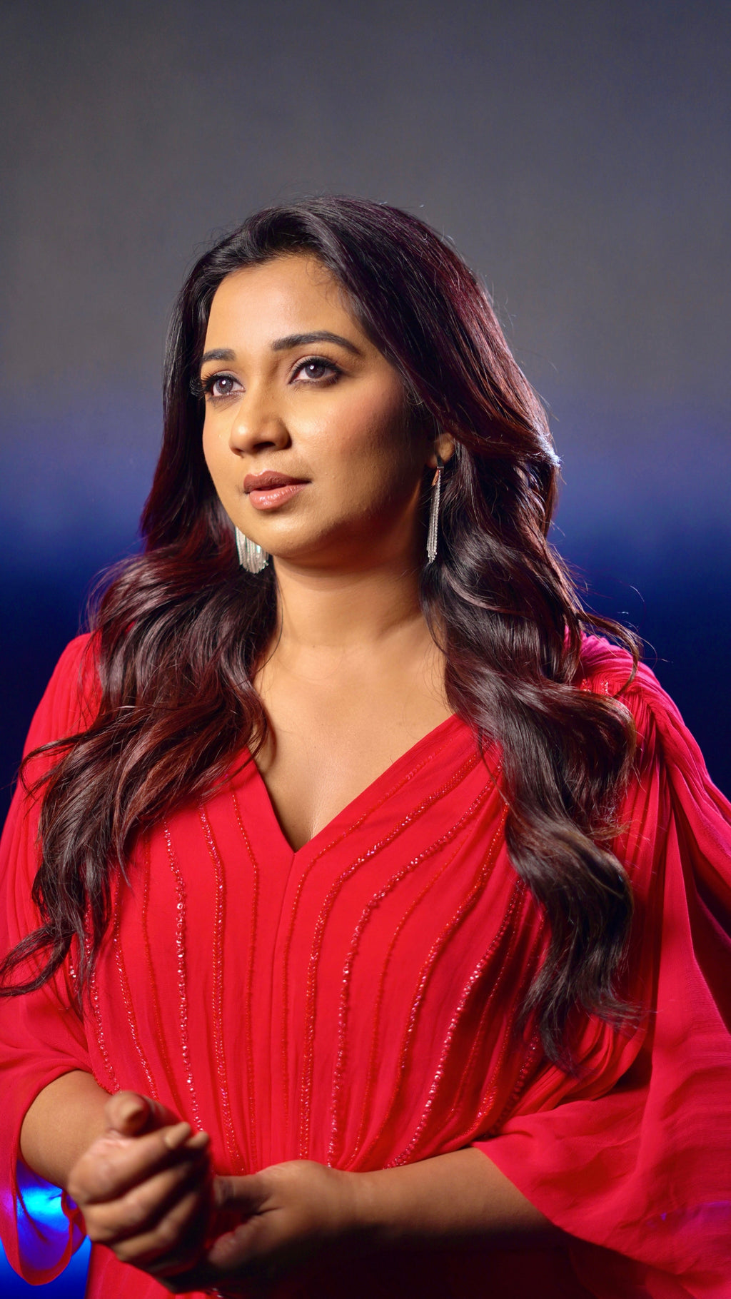 Georgette Red Drape Dress by Ewoke with Draped Dress, Formal wear, Georgette, Nostalgia's Thread by Ewoke, Red, red dress, sustainable fashion at Kamakhyaa for sustainable fashion