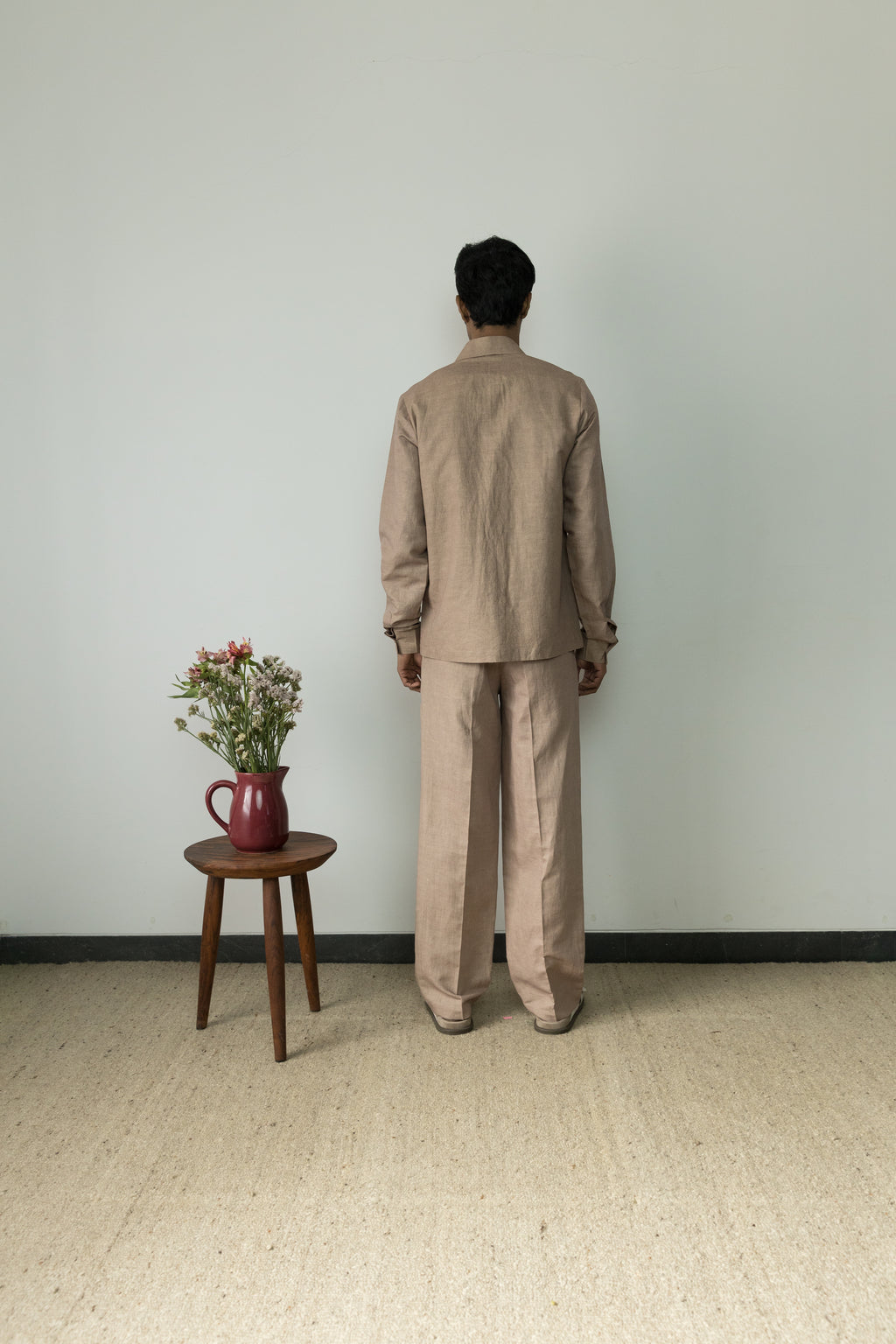 Sunset Rose Cotton Shirt by Anushé Pirani with Beige, Casual Wear, Console Collection List, Cotton, Cotton Hemp, For Him, Handwoven, Hemp, Men Shirts, Menswear, Regular Fit, Review September 2025, Shibumi by Anushe Pirani, Shirts, Solids, Tops at in.kamakhyaa.com for sustainable fashion