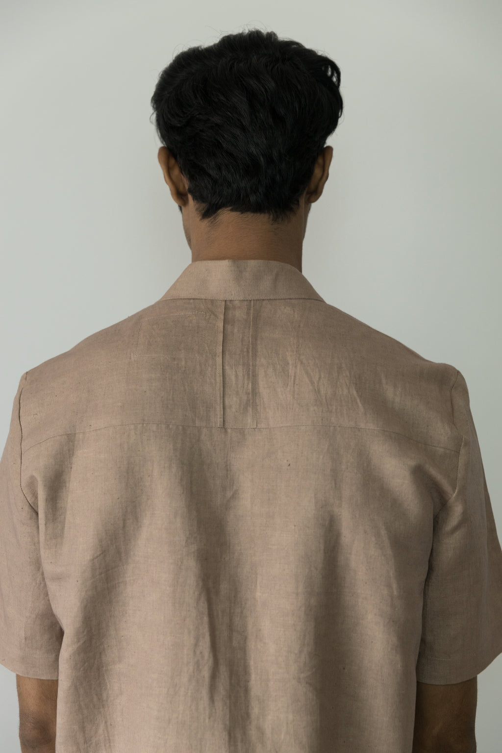 Sunset Rose Pleated Shirt by Anushé Pirani with Beige, Casual Wear, Console Collection List, Cotton, Cotton Hemp, For Him, Handwoven, Hemp, Men Shirts, Menswear, Regular Fit, Review September 2025, Shibumi by Anushe Pirani, Shirts, Solids, Tops at in.kamakhyaa.com for sustainable fashion