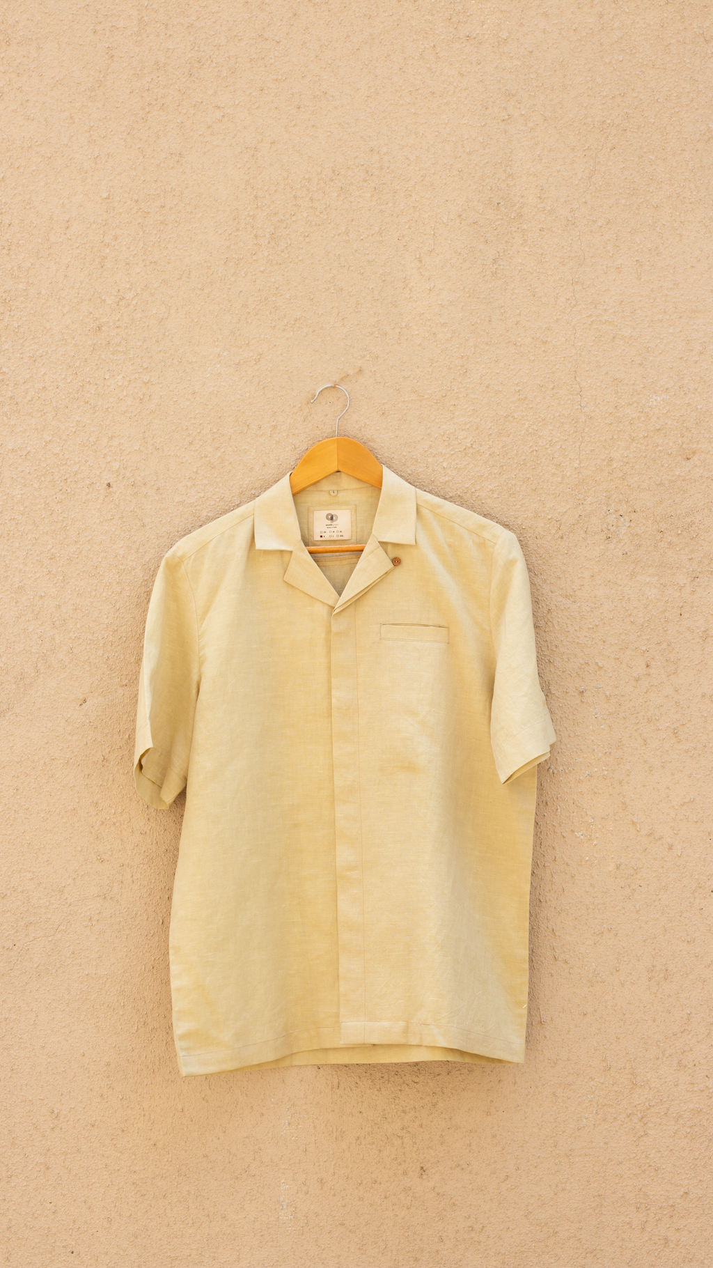 Beige Cotton Shirt by Anushé Pirani with Beige, Birthday Collection, Casual Wear, Console Collection List, Cotton, Cotton Hemp, For Him, Handwoven, Hemp, Men Shirts, Menswear, Regular Fit, Review September 2025, Shibumi by Anushe Pirani, Shirts, Solids, Tops at in.kamakhyaa.com for sustainable fashion