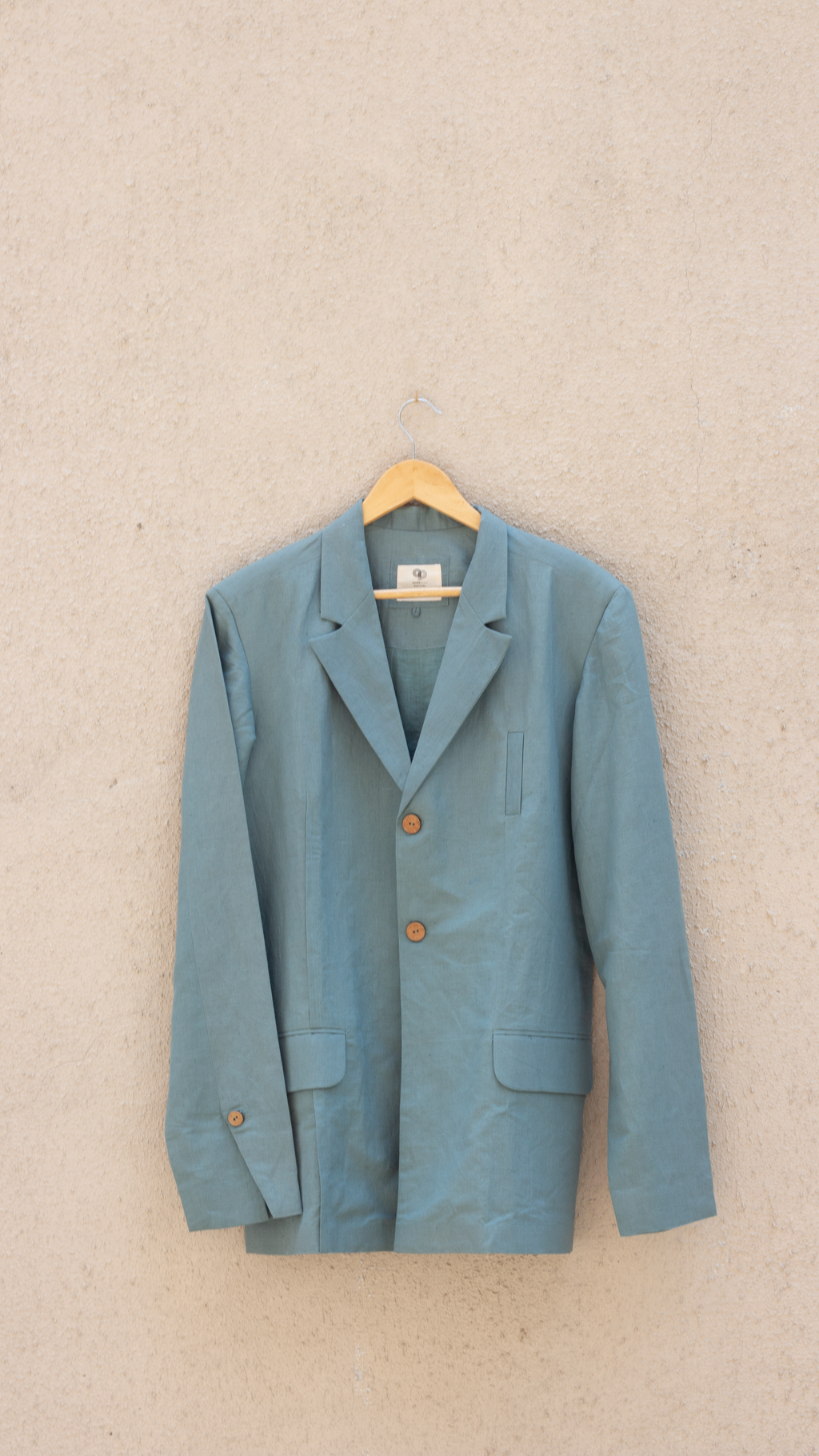 Blue Blazer by Anushé Pirani with Blazers, Blue, Casual Wear, Console Collection List, Cotton, Cotton Hemp, Handwoven, Hemp, Men Blazers, Men Overlays, Menswear, Regular Fit, Review September 2025, Shibumi by Anushe Pirani, Solids, Winter Products at in.kamakhyaa.com for sustainable fashion