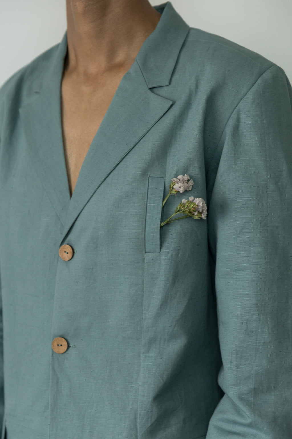 Blue Blazer by Anushé Pirani with Blazers, Blue, Casual Wear, Console Collection List, Cotton, Cotton Hemp, Handwoven, Hemp, Men Blazers, Men Overlays, Menswear, Regular Fit, Review September 2025, Shibumi by Anushe Pirani, Solids, Winter Products at in.kamakhyaa.com for sustainable fashion