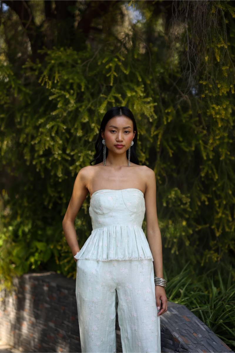 100% Hemp Sage Green Pastel Hemp Co-ord Set by Ewoke with 100% Hemp, hemp dress, Holiday wear, Nostalgia's Thread by Ewoke, Sage Green, sage green coord, sustainable fashion at Kamakhyaa for sustainable fashion