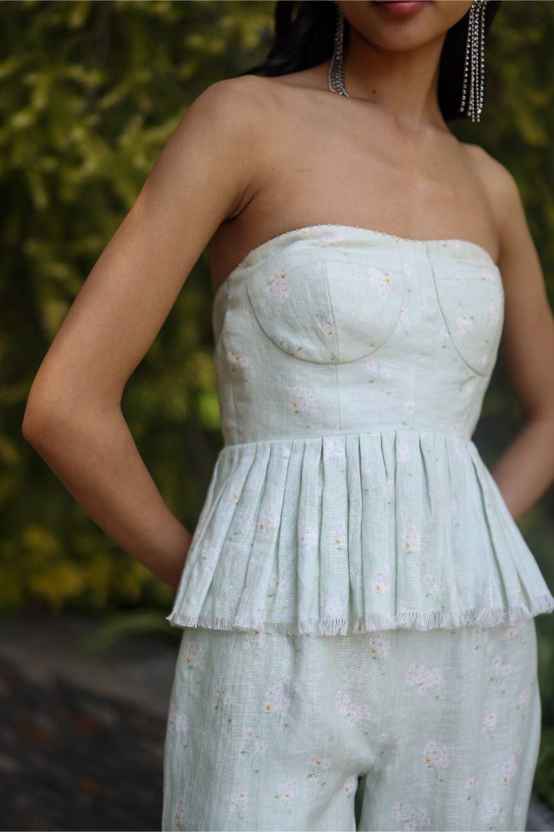 100% Hemp Sage Green Pastel Hemp Co-ord Set by Ewoke with 100% Hemp, hemp dress, Holiday wear, Nostalgia's Thread by Ewoke, Sage Green, sage green coord, sustainable fashion at Kamakhyaa for sustainable fashion