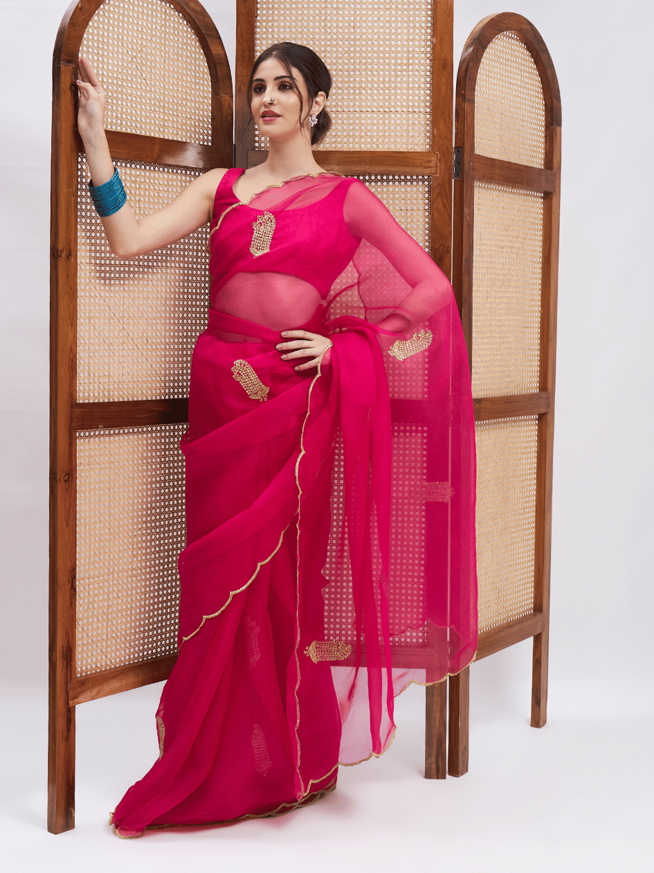 Gulaabo Saree Set by RoohbyRidhimaa with at Kamakhyaa for sustainable fashion