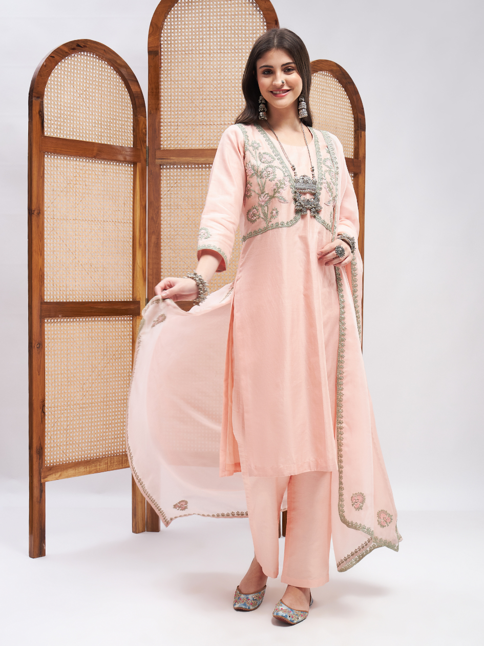 Iqraar Kurta Set by RoohbyRidhimaa with Large, Medium, Small, X-Large, X-Small at Kamakhyaa for sustainable fashion