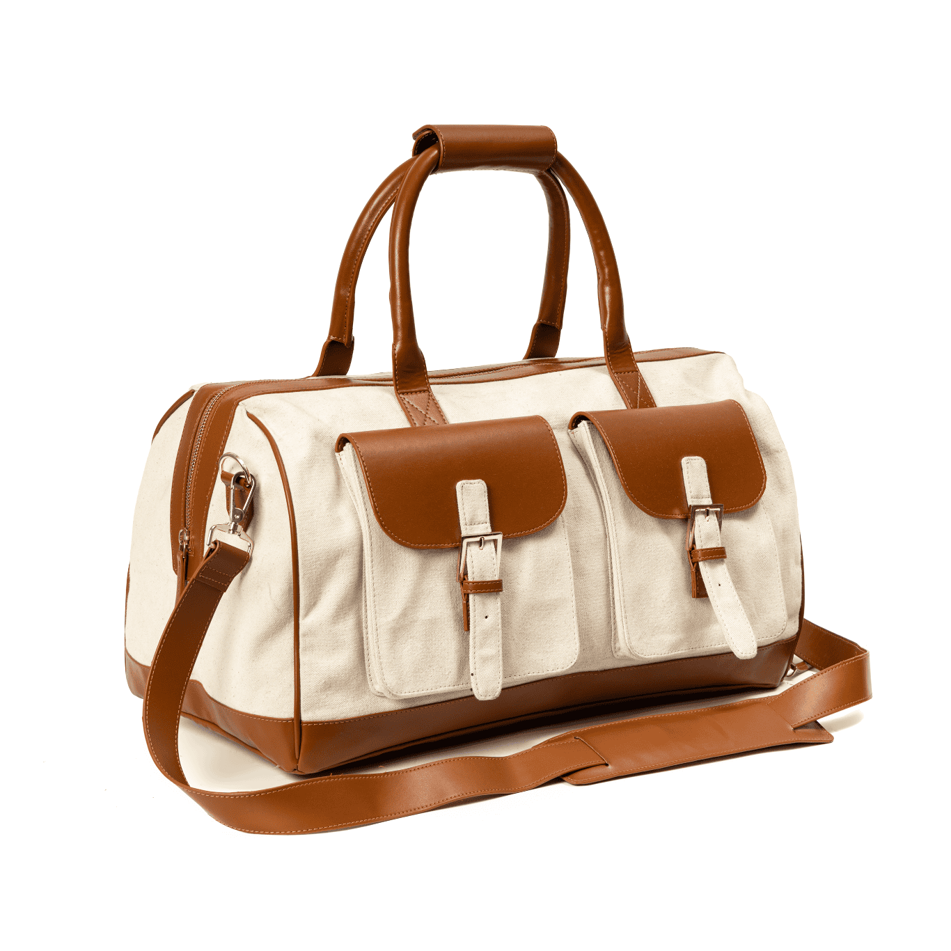 Ajax Vegan Leather Duffle Bag -Beige by Green Hermitage with SS25 at Kamakhyaa for sustainable fashion