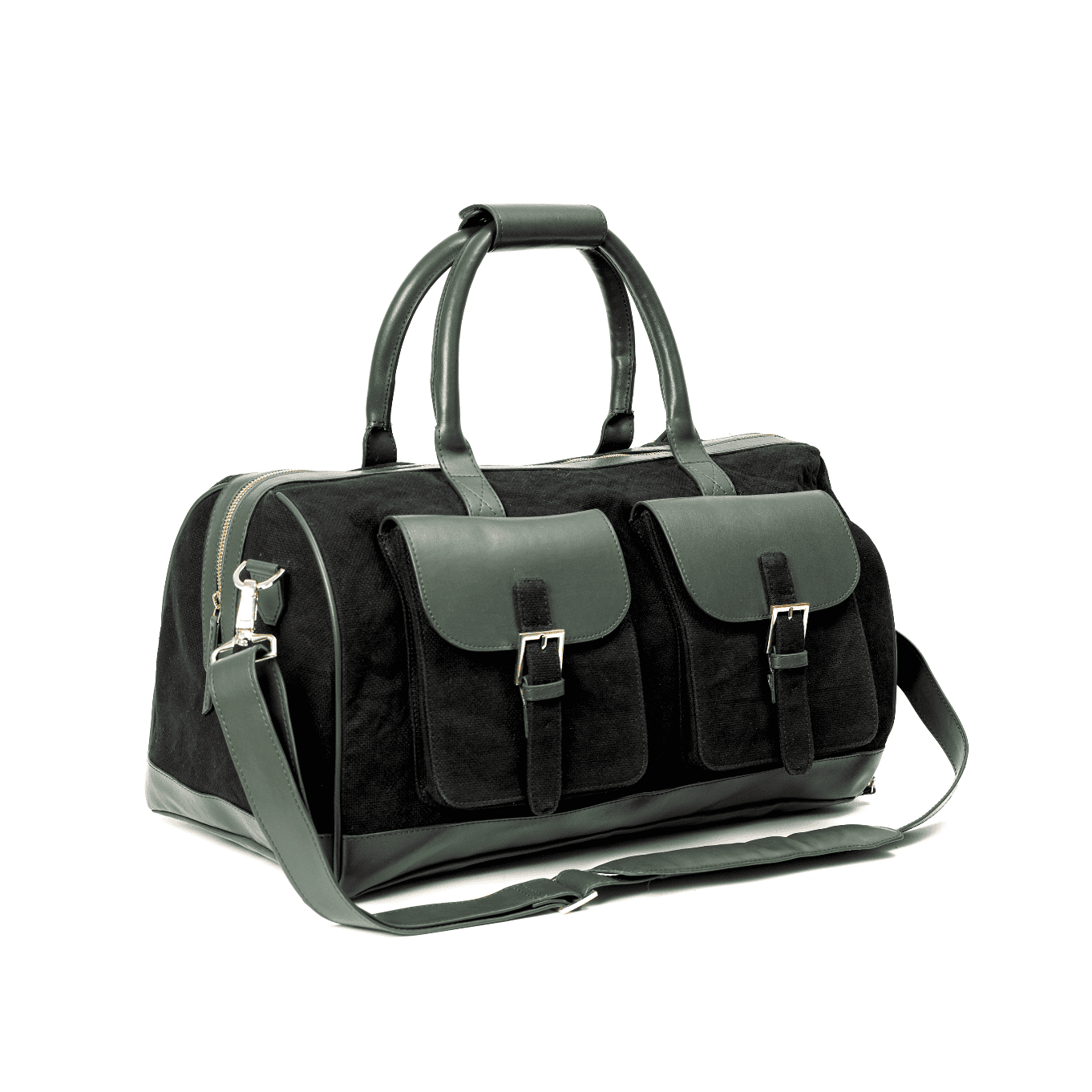 Ajax Vegan Leather Duffle Bag - Black by Green Hermitage with SS25 at Kamakhyaa for sustainable fashion
