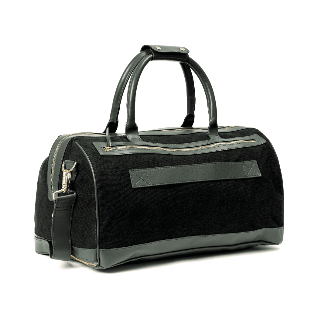 Ajax Vegan Leather Duffle Bag - Black by Green Hermitage with SS25 at Kamakhyaa for sustainable fashion