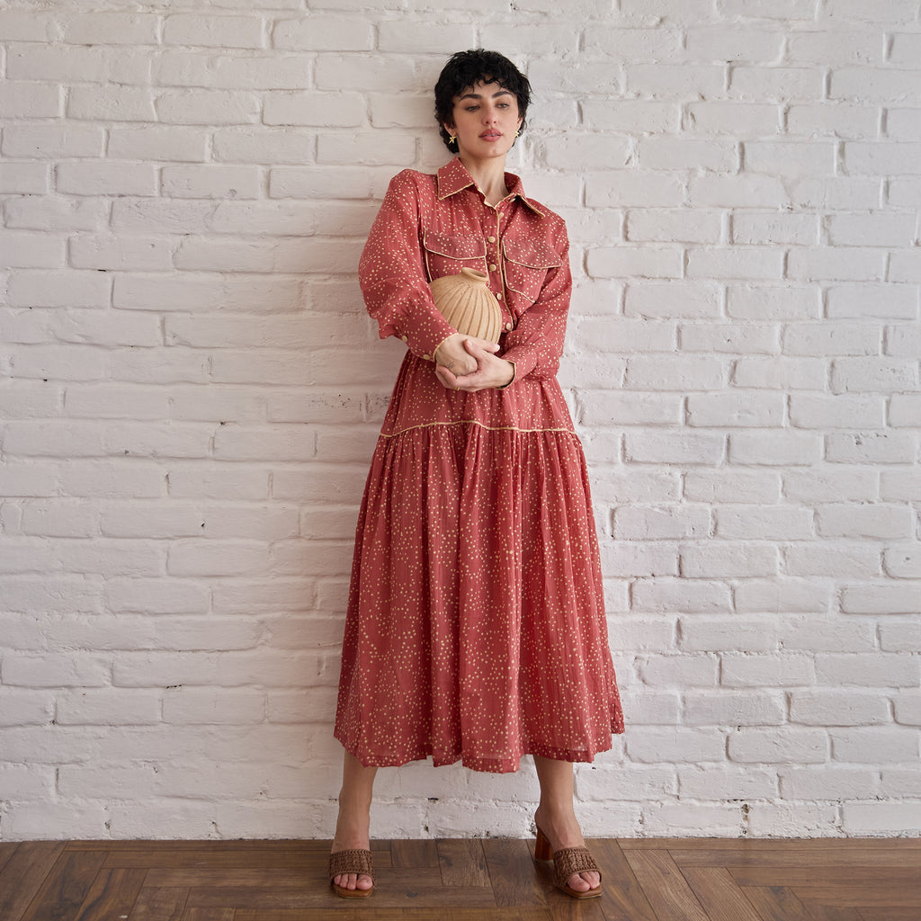 Rose Whisper by Taro with Artisan made, Cotton Mulmul, Whispers of Summer by Taro at Kamakhyaa for sustainable fashion