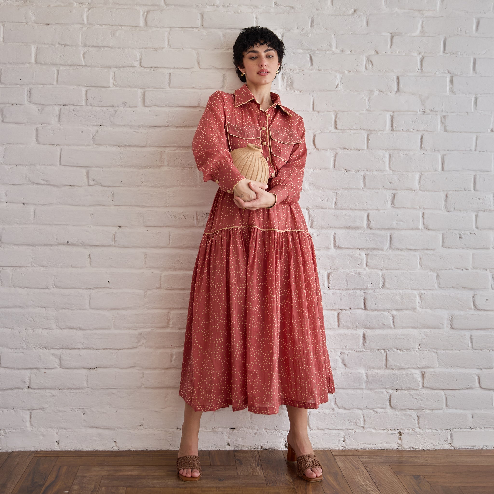 Rose Whisper by Taro with Artisan made, Cotton Mulmul, Whispers of Summer by Taro at Kamakhyaa for sustainable fashion