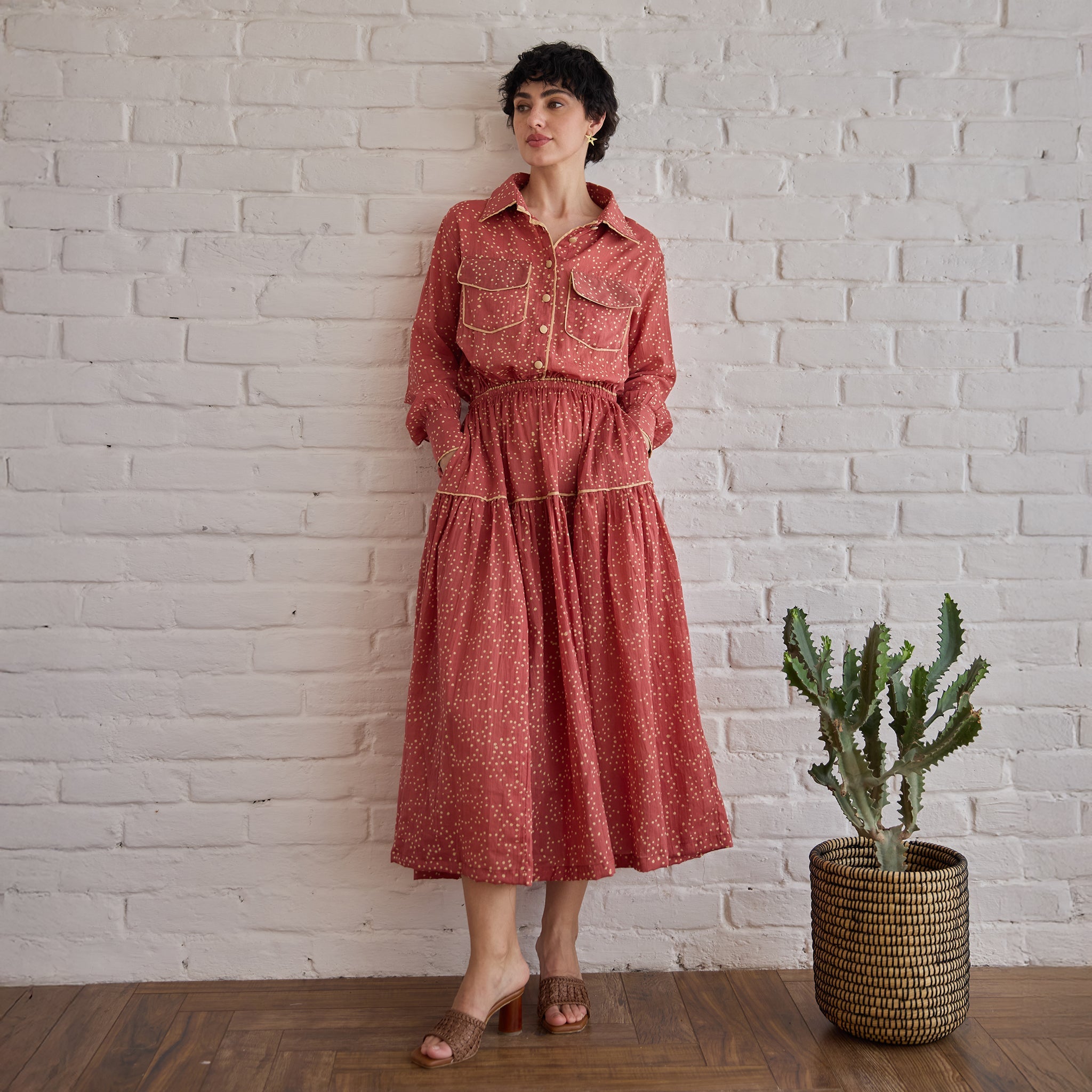 Rose Whisper by Taro with Artisan made, Cotton Mulmul, Whispers of Summer by Taro at Kamakhyaa for sustainable fashion