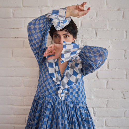 Azure Tides by Taro with Artisan made, Cotton Mulmul, Whispers of Summer by Taro at Kamakhyaa for sustainable fashion