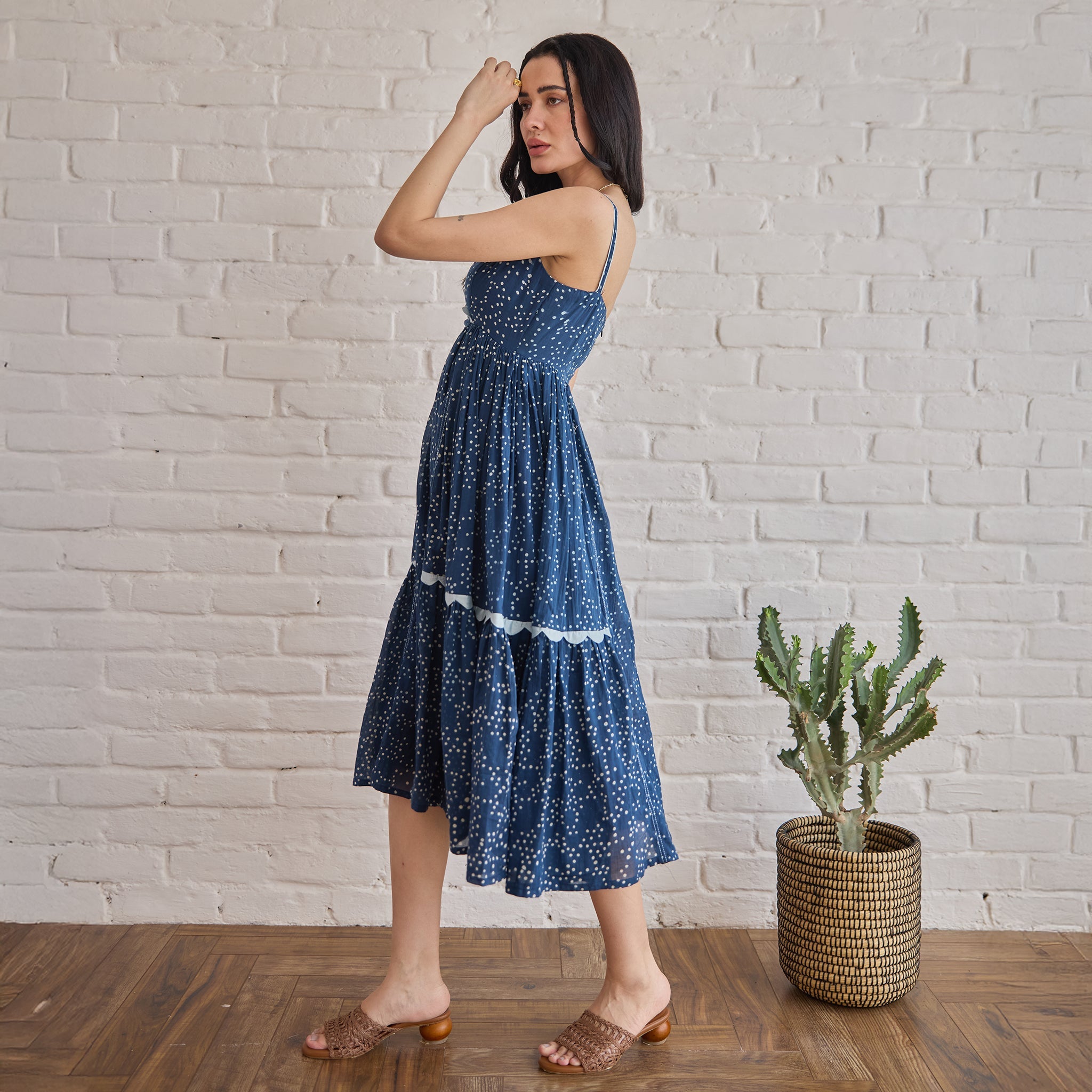 Starlit Indigo by Taro with Artisan made, Cotton Mulmul, Whispers of Summer by Taro at Kamakhyaa for sustainable fashion