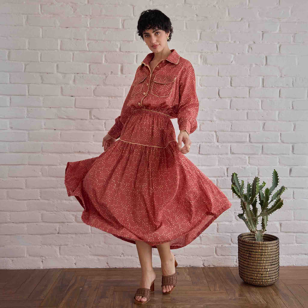 Rose Whisper by Taro with Artisan made, Cotton Mulmul, Whispers of Summer by Taro at Kamakhyaa for sustainable fashion