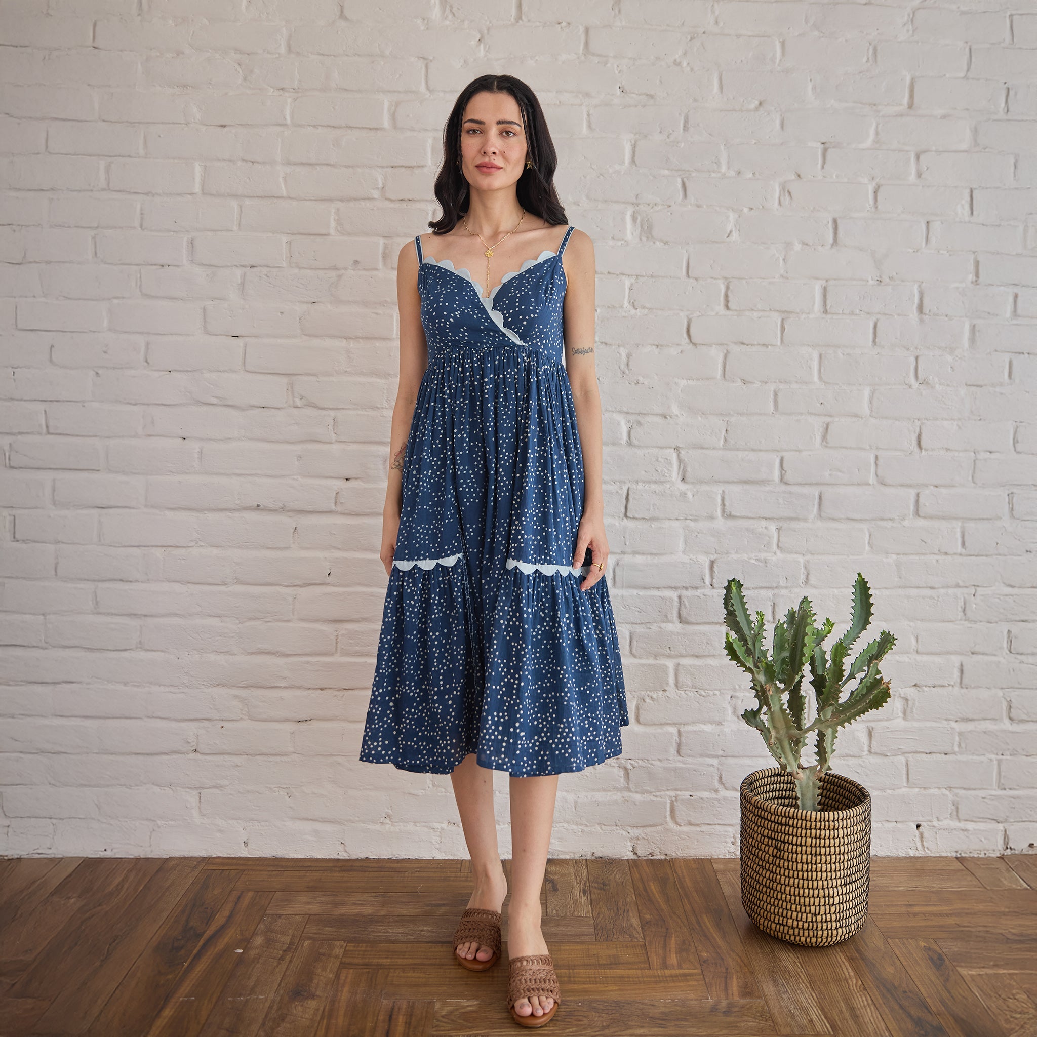 Starlit Indigo by Taro with Artisan made, Cotton Mulmul, Whispers of Summer by Taro at Kamakhyaa for sustainable fashion