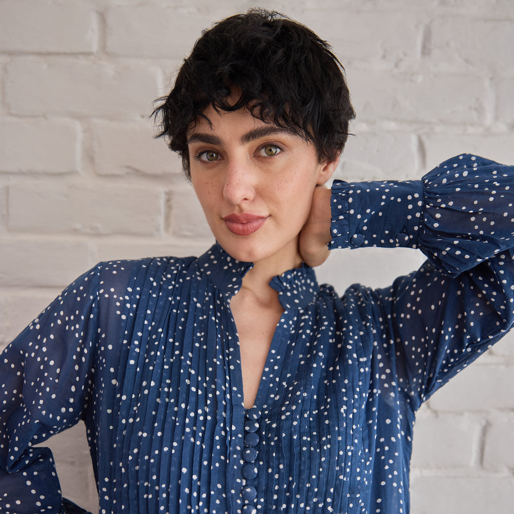 Raindrop by Taro with Artisan made, Cotton Mulmul, Whispers of Summer by Taro at Kamakhyaa for sustainable fashion