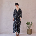Daisy Drift Kaftan Dress by Taro with Artisan made, hand woven, Indie Bloom by Taro at Kamakhyaa for sustainable fashion