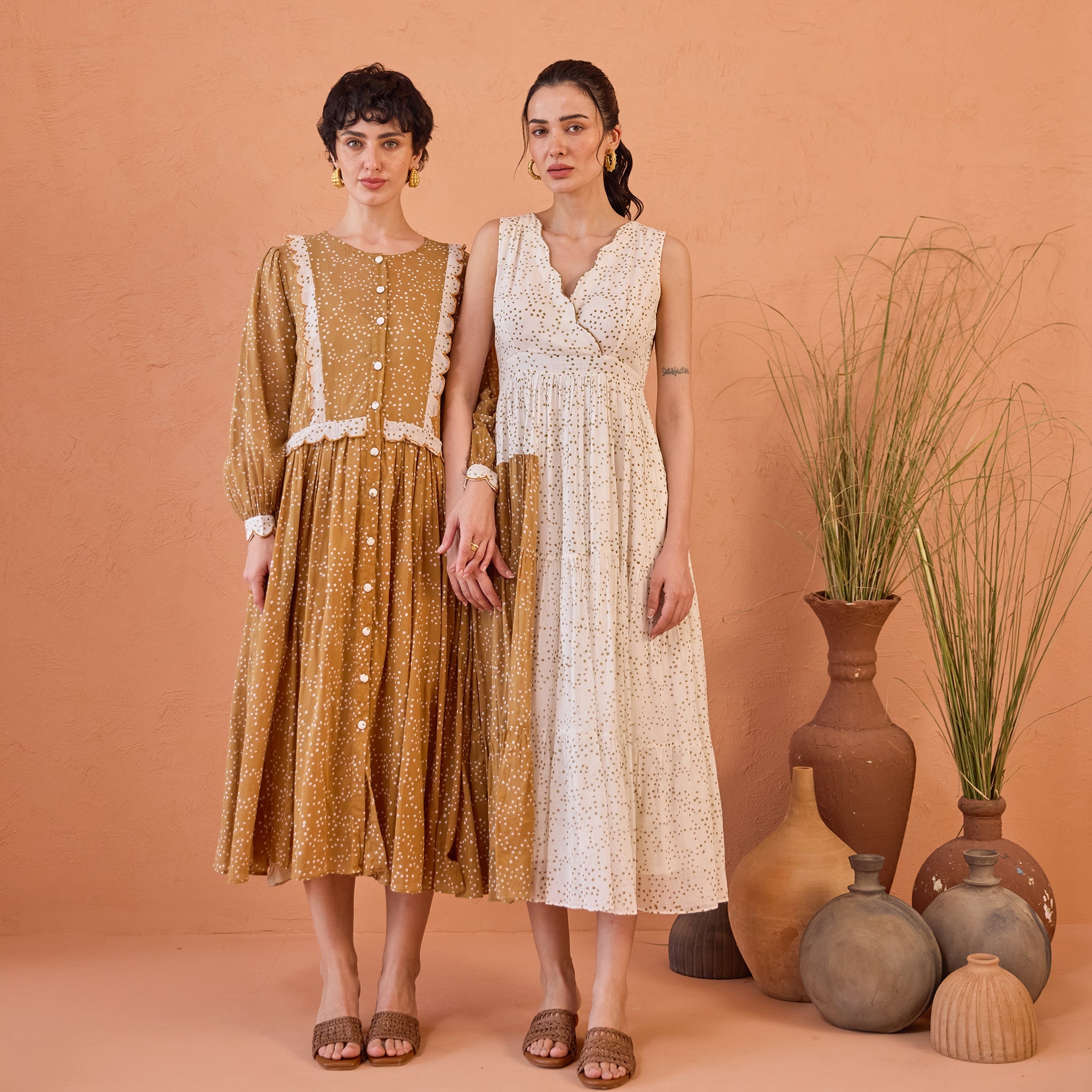 Marigold Breeze by Taro with Artisan made, Cotton Mulmul, Whispers of Summer by Taro at Kamakhyaa for sustainable fashion