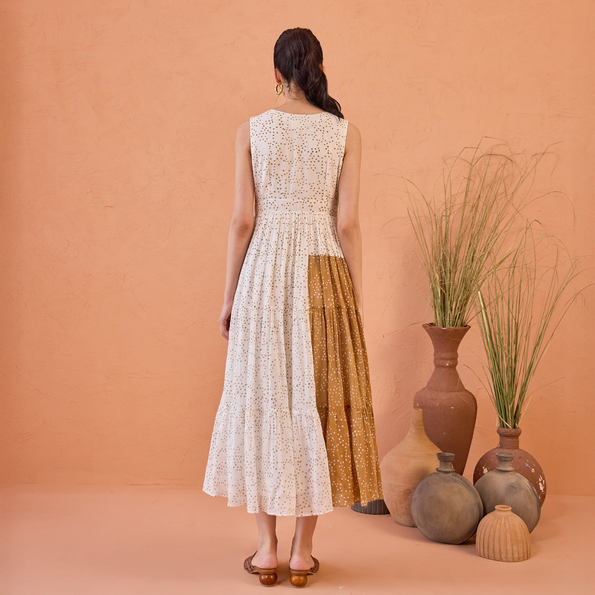Coconut Dust by Taro with Artisan made, Cotton Mulmul, Whispers of Summer by Taro at Kamakhyaa for sustainable fashion