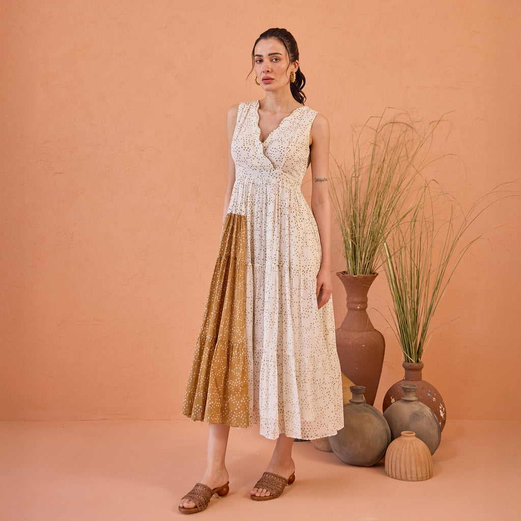 Coconut Dust by Taro with Artisan made, Cotton Mulmul, Whispers of Summer by Taro at Kamakhyaa for sustainable fashion