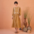 Marigold Breeze by Taro with Artisan made, Cotton Mulmul, Whispers of Summer by Taro at Kamakhyaa for sustainable fashion