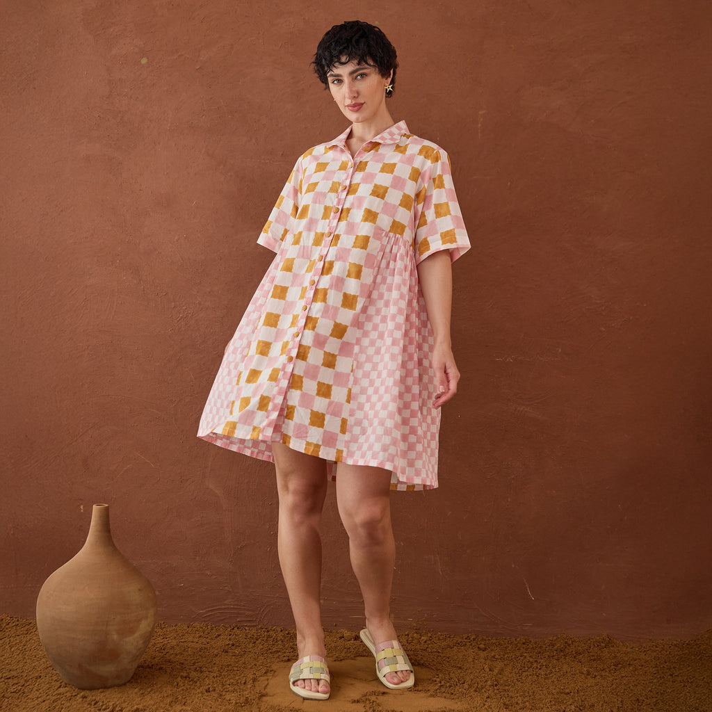 Bubblegum by Taro with Artisan made, Cotton Mulmul, Whispers of Summer by Taro at Kamakhyaa for sustainable fashion