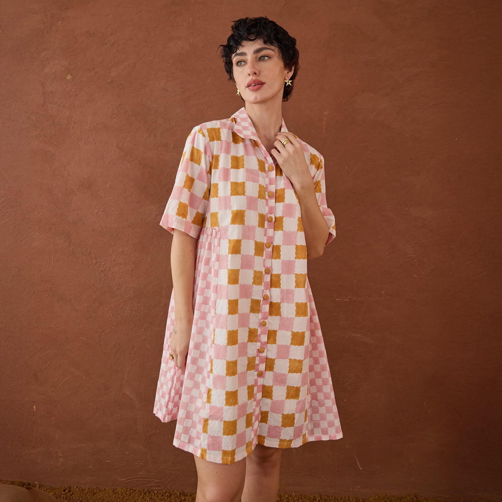 Bubblegum by Taro with Artisan made, Cotton Mulmul, Whispers of Summer by Taro at Kamakhyaa for sustainable fashion