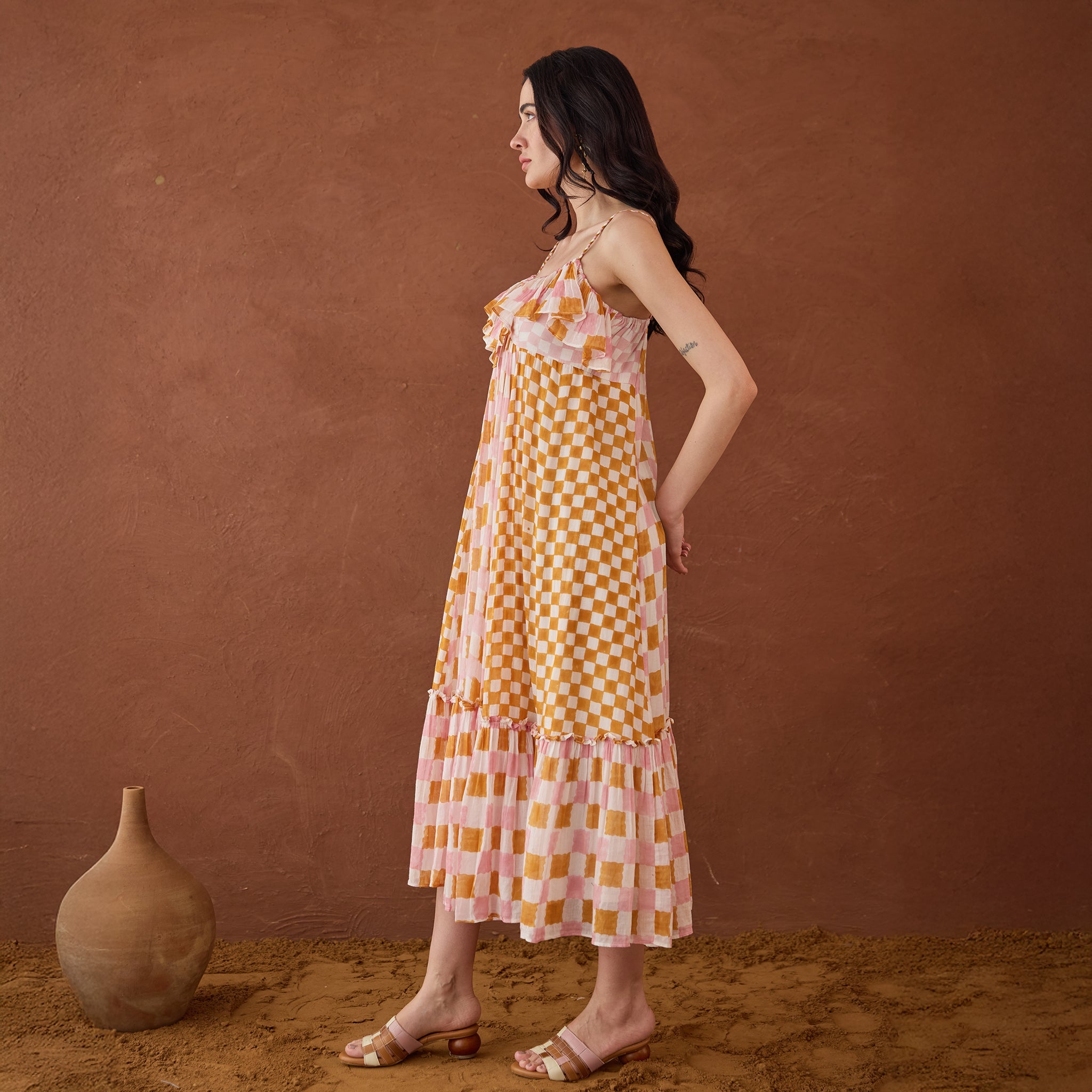 Summer Strokes by Taro with Artisan made, Cotton Mulmul, Whispers of Summer by Taro at Kamakhyaa for sustainable fashion