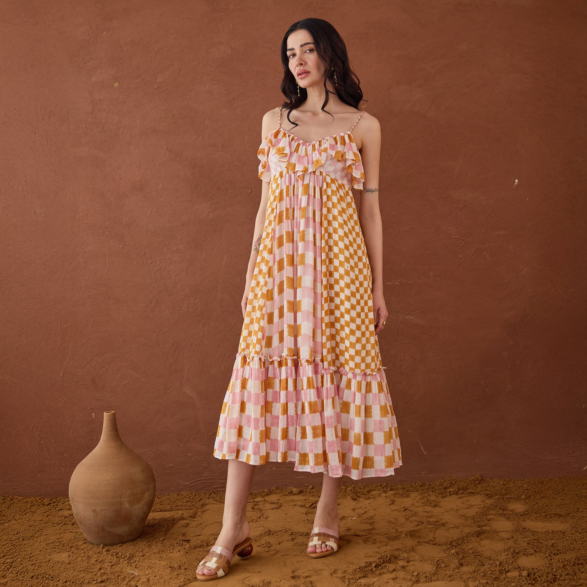 Summer Strokes by Taro with Artisan made, Cotton Mulmul, Whispers of Summer by Taro at Kamakhyaa for sustainable fashion