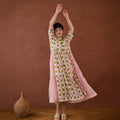 Spring Mosaic by Taro with Artisan made, Cotton Mulmul, Whispers of Summer by Taro at Kamakhyaa for sustainable fashion