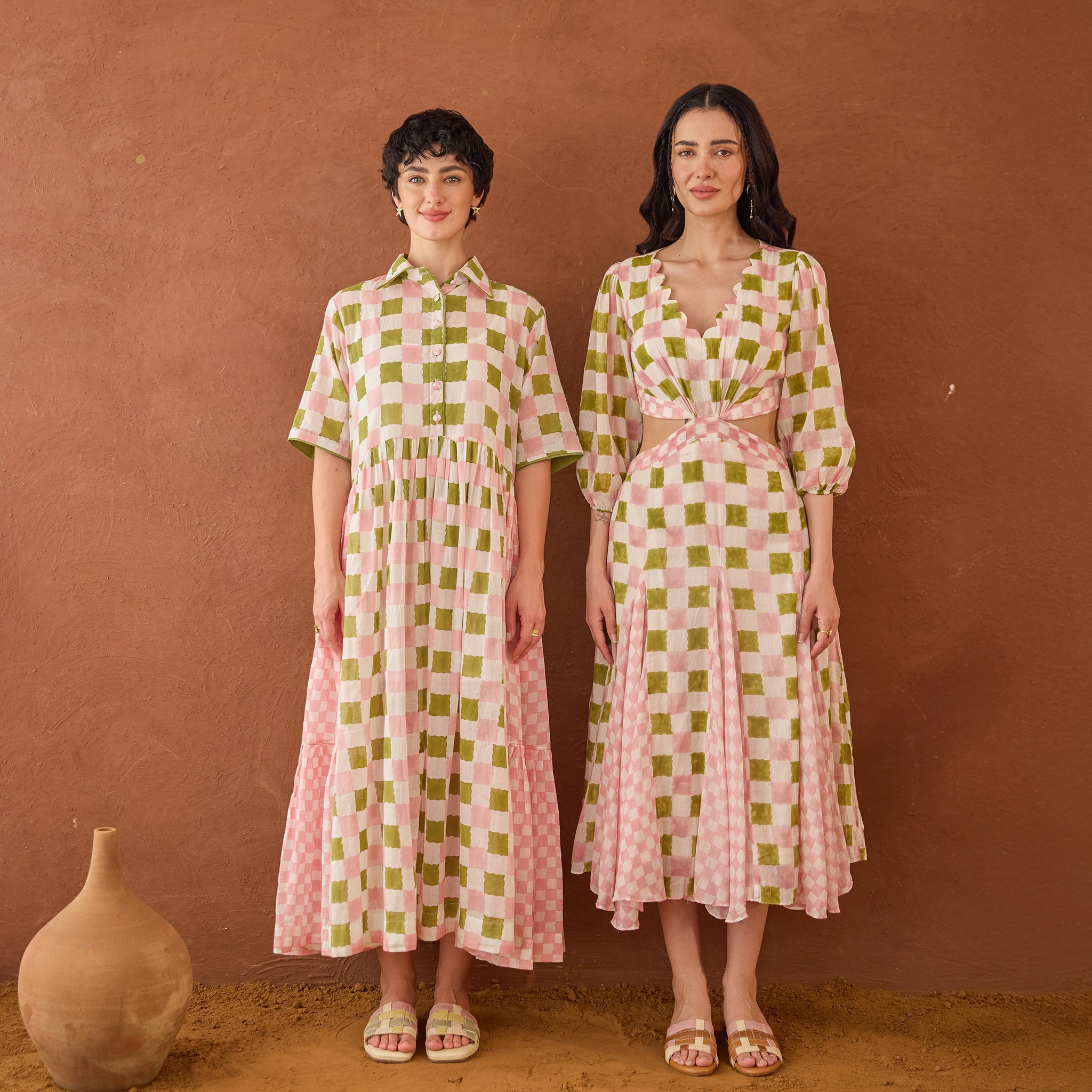 Spring Mosaic by Taro with Artisan made, Cotton Mulmul, Whispers of Summer by Taro at Kamakhyaa for sustainable fashion