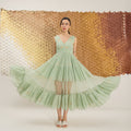 Mint Mellow by The Loom Art with Fluer De Code by The Loom Art, French Knots, Greent, Handwoven Cotton Silk at Kamakhyaa for sustainable fashion