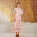 Cherry Blossom by The Loom Art with Fluer De Code by The Loom Art, French Knots, Handwoven Cotton Silk, Pinke at Kamakhyaa for sustainable fashion