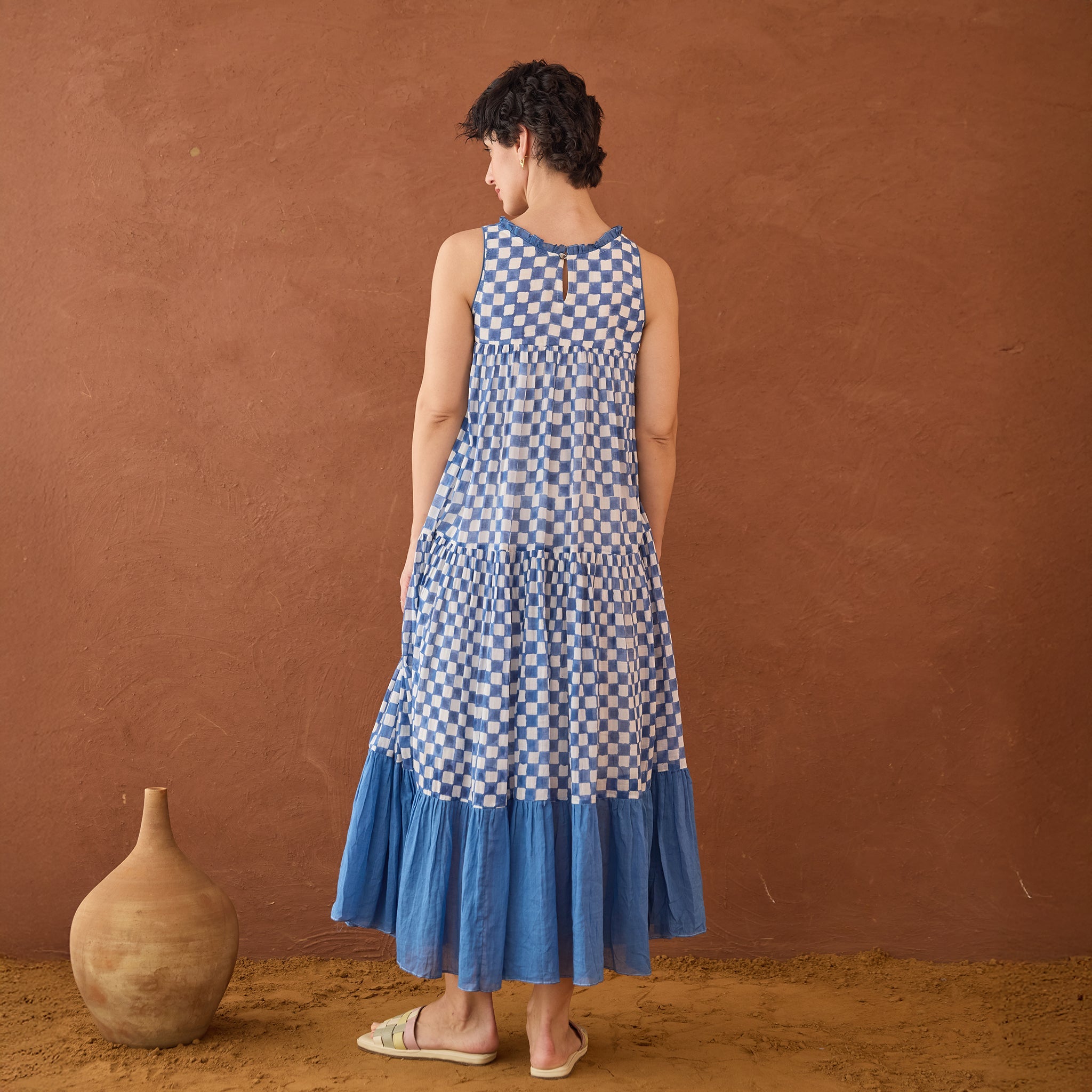 Breezy Blues by Taro with Artisan made, Cotton Mulmul, Whispers of Summer by Taro at Kamakhyaa for sustainable fashion