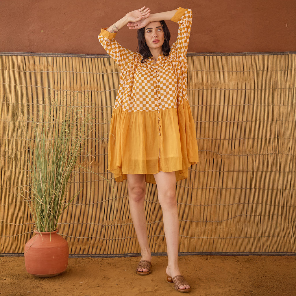 Honey Drift by Taro with Artisan made, Cotton Mulmul, Whispers of Summer by Taro at Kamakhyaa for sustainable fashion