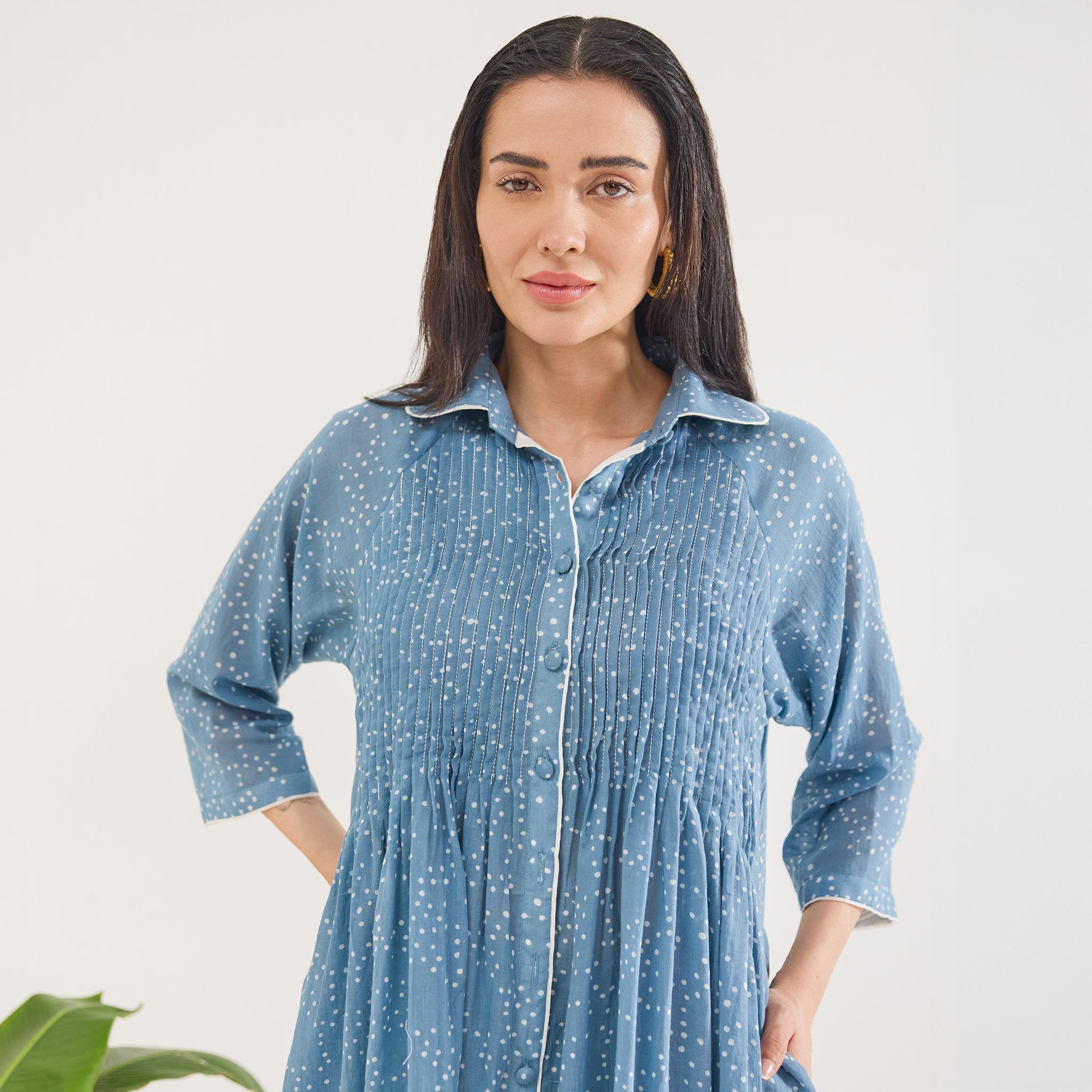 Dewdrop Dance by Taro with Artisan made, Cotton Mulmul, Whispers of Summer by Taro at Kamakhyaa for sustainable fashion