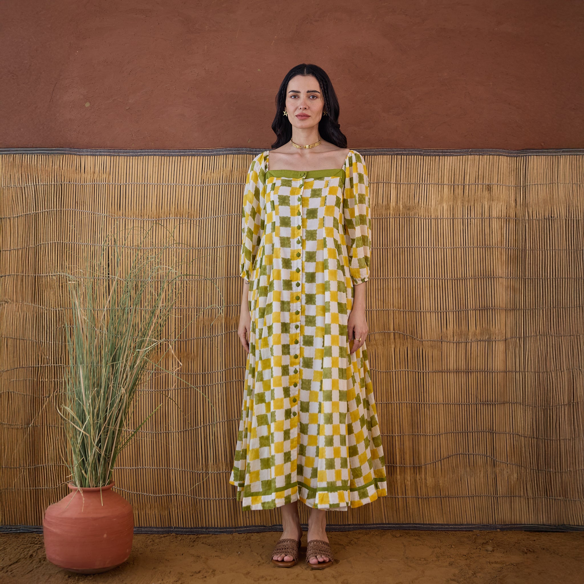 Lemon Zest by Taro with Artisan made, Cotton Mulmul, Whispers of Summer by Taro at Kamakhyaa for sustainable fashion