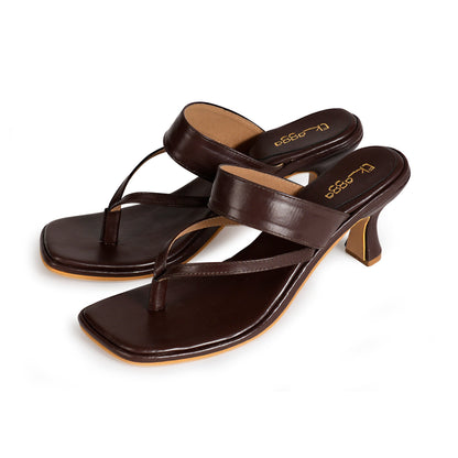 Brown strap Heels by Ek Agga with heels at Kamakhyaa for sustainable fashion