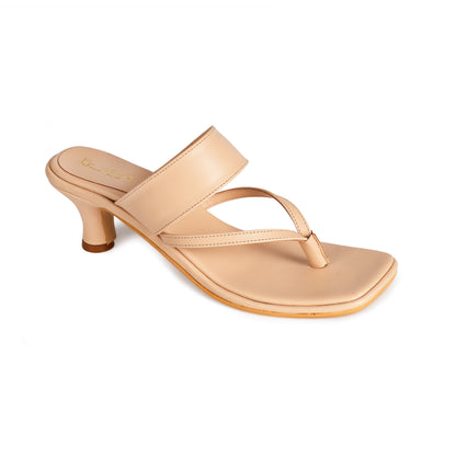 Beige Strap Heels by Ek Agga with heels at Kamakhyaa for sustainable fashion