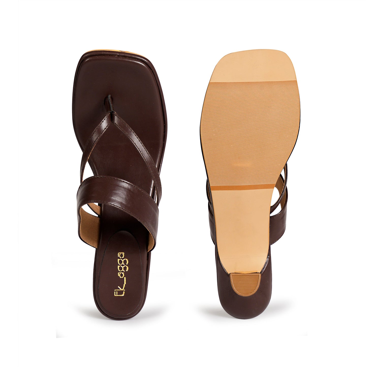 Brown strap Heels by Ek Agga with heels at Kamakhyaa for sustainable fashion