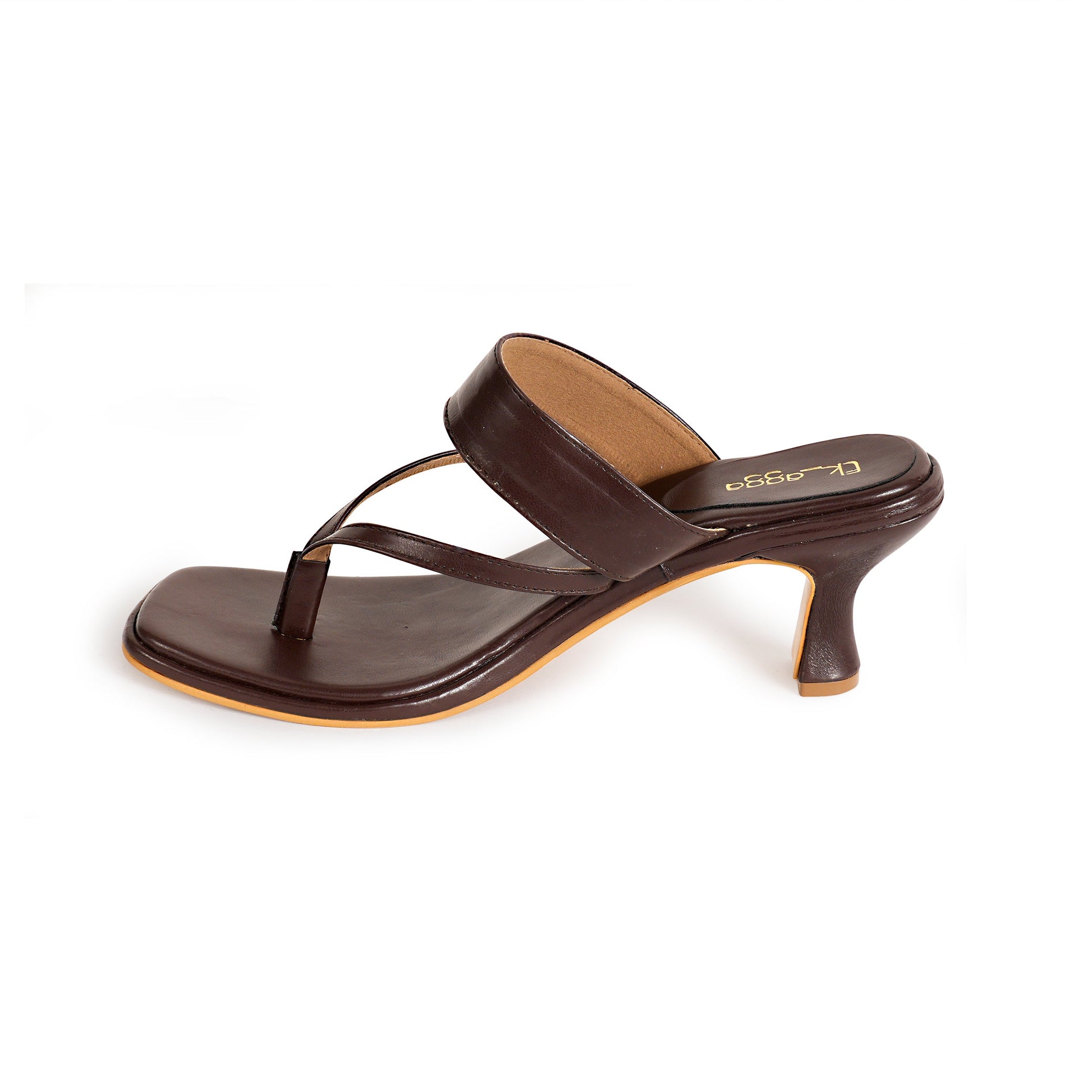 Brown strap Heels by Ek Agga with heels at Kamakhyaa for sustainable fashion