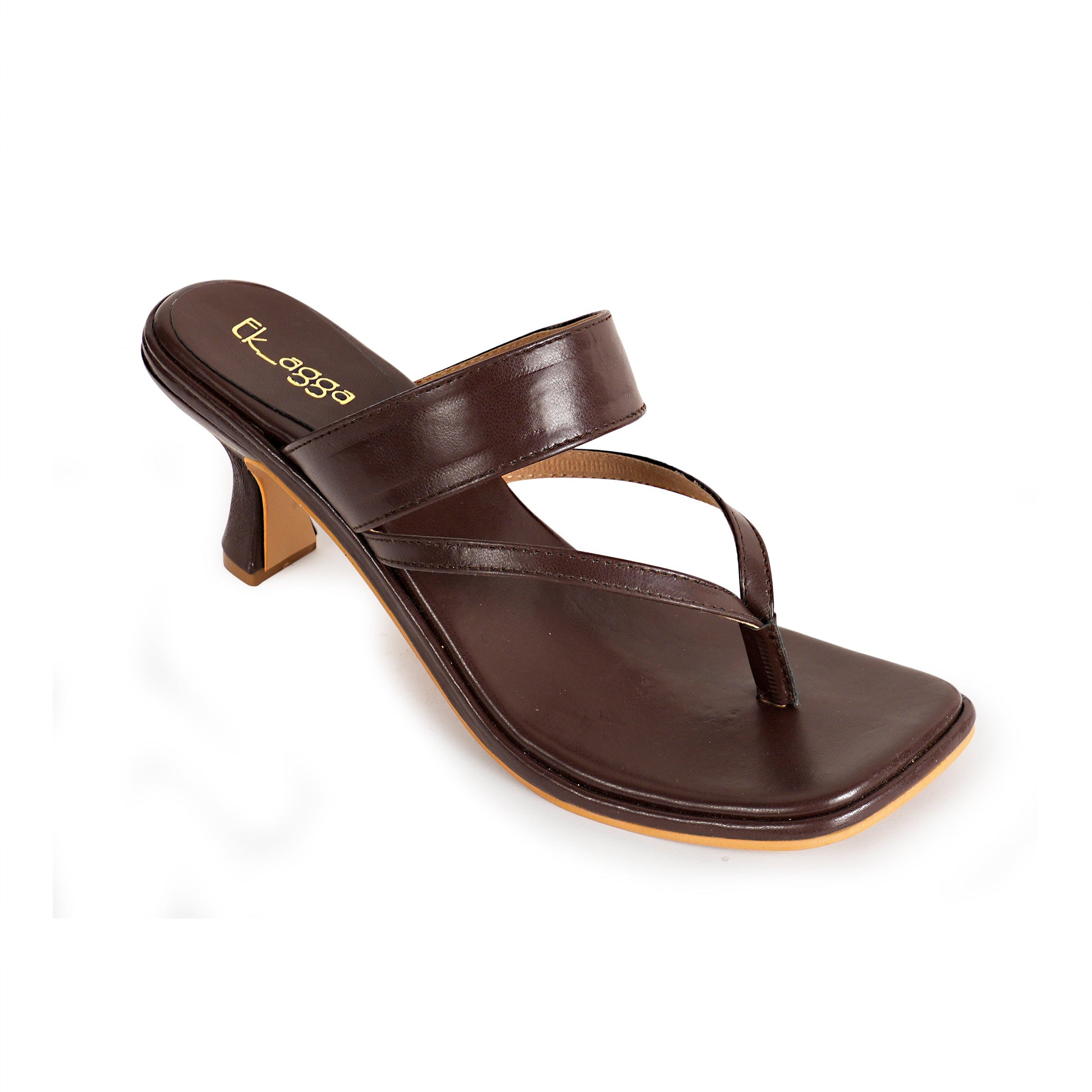 Brown strap Heels by Ek Agga with heels at Kamakhyaa for sustainable fashion