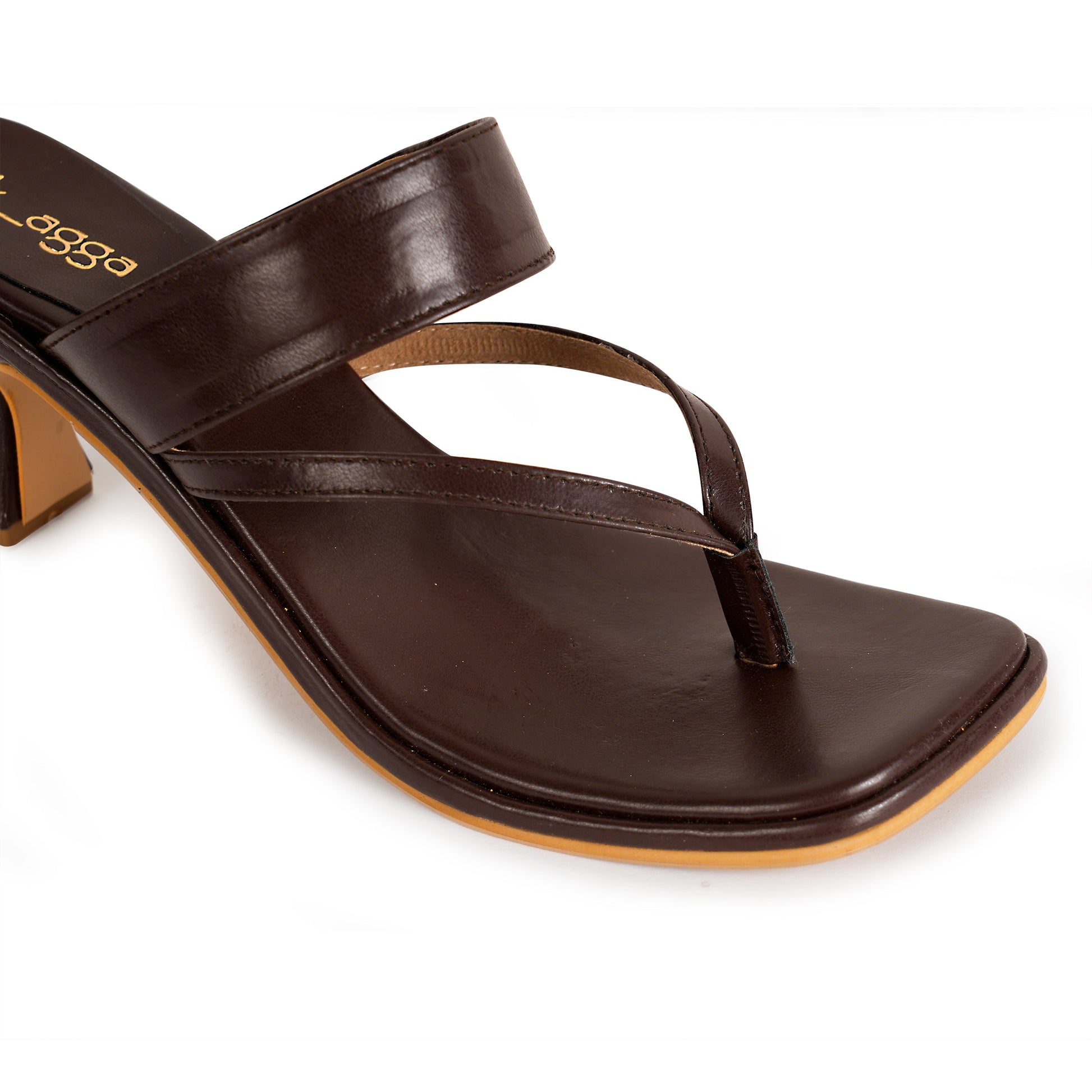 Brown strap Heels by Ek Agga with heels at Kamakhyaa for sustainable fashion